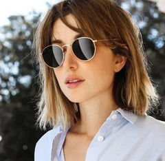 Women's Classic Round Metal Sunglasses