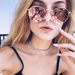 Women's Classic Round Metal Sunglasses